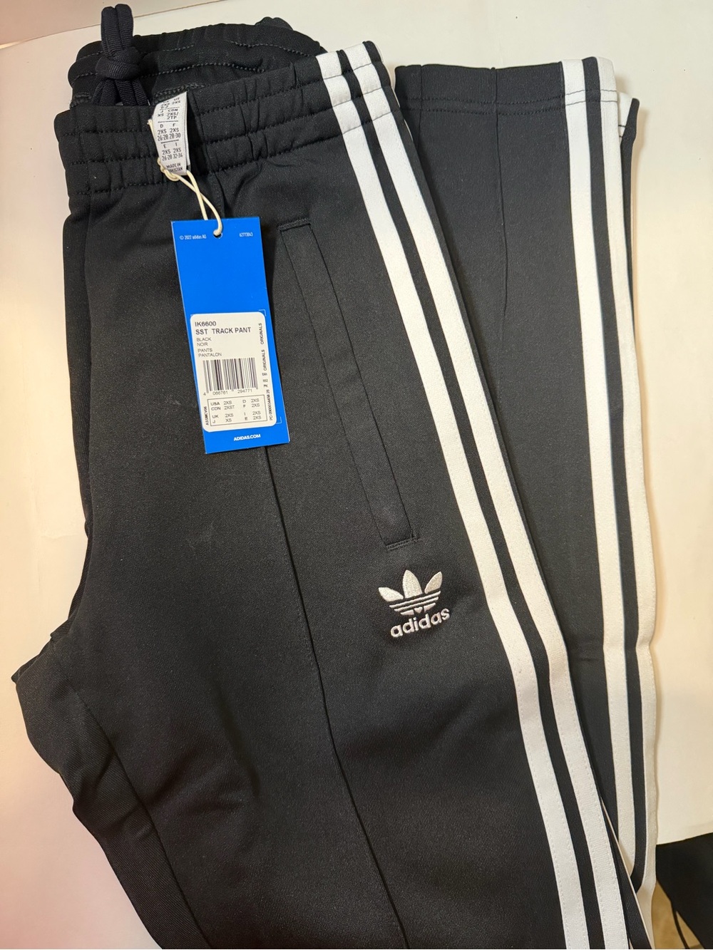 adidas Black Joggers with White 3-Stripes